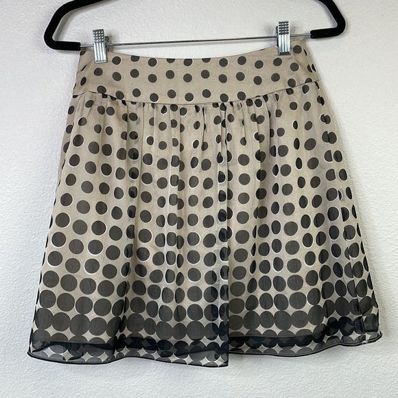 The Limited Black and Tan pokadot flowy miniskirt size 0 - Picture 2 of 3